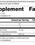 Hemp Oil Liquid 30 mL Rev 03 Supplement Facts