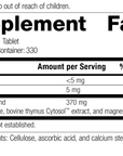 Thymex®, 330 Tablets, Rev 05 Supplement Facts