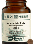 A bottle of Artemisinin Forte next to a tablet.