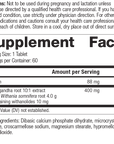 Ashwagandha Forte, Rev 01 Supplement Facts
