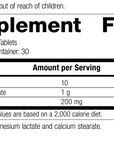 Magnesium Lactate Rev 02 Supplement Facts