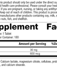 Prolamine Iodine, 180 Tablets, Rev 03 Supplement Facts