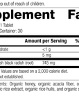 Spanish Black Radish, 20 Tablets, Rev 01 Supplement Label