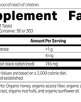 Spanish Black Radish, 20 Tablets, Rev 04 Supplement Label