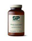 An image of a bottle of Whole Food Folate, next to 6 tablets. 