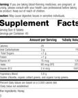Nutrition label for Whole Food Folate