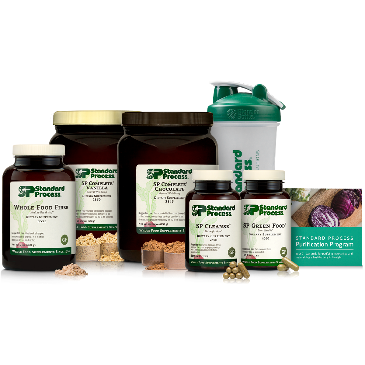Purification Product Kit, 1 Kit with SP Complete® Chocolate, SP Complete® Vanilla &amp; Whole Food Fiber